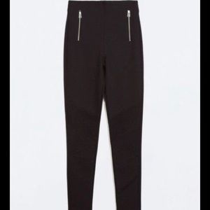 zara black cigarette trousers Women's Features front pleats at the waist Zara | Pants & Jumpsuits